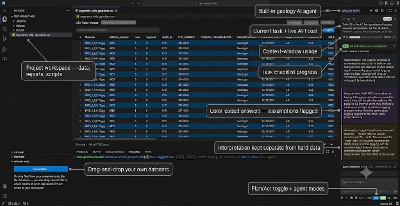 The Geocluster agent UI